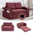 thumbnail image 5 of S-HOME Versatile Fold Out Floor Couch Bed Memory Foam Cushions With Side Pockets And Cup Holders For  Living Room And Bedroom Spaces
, Wine Red, 5 of 18
