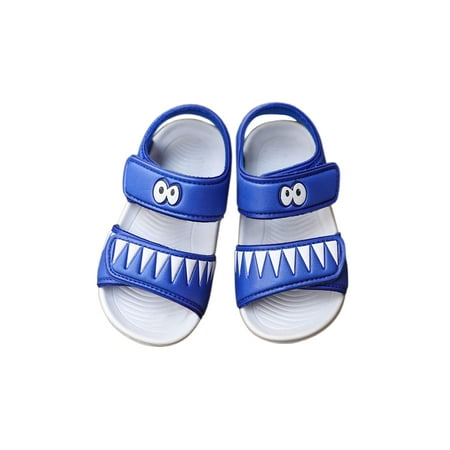 

Fangasis Boys Girls Casual Shoes Beach Sandal Summer Flat Sandals Children Water Shoe Sports Non-Slip Slip On Blue Shark 11C