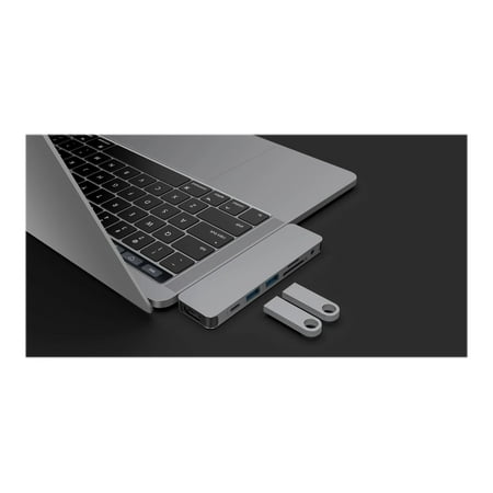 Hyper - 7-Port Universal USB-C Hub - USB-C Docking Station for Laptops - Silver