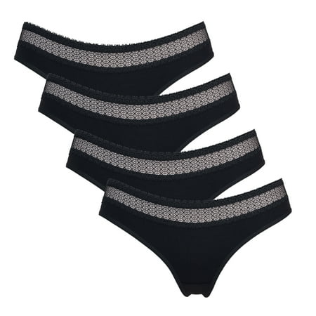 

Charmo Women s Cotton Underwear Stretch Bikini Panties High Cut Briefs Low Rise 4 Packs