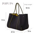 thumbnail image 3 of Bolso de mano POPUPS de neopreno grande para mujer, negro y amarillo con puntos, 3 of 9