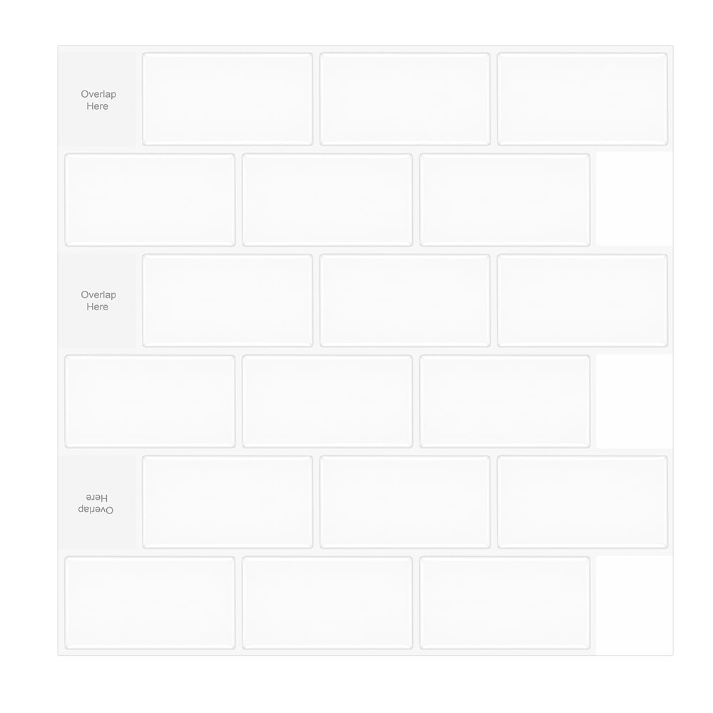 Goory 1Piece Removable PVC Tiles Decals Self Adhesiv Waterproof Peel And Stick Backsplash