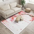 thumbnail image 2 of Area Rugs 4'x6'. Spring Floral Carpet Runner Indoor Outdoor Rugs Home Decor Aesthetic, Watercolor Weeping Cherry Blossom Branches Non Slip Mats Washable Accent Rug for Living Room Bedroom, 2 of 8