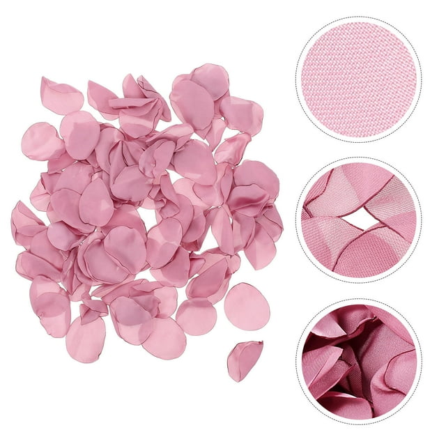 RUNROTOO 100pcs Flower Petals for Craft Plastic Decoration Rosy Women Wedding Style