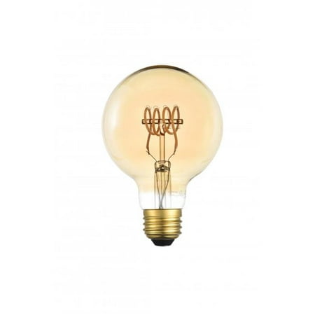 

2000K LED Decorative Helix Horizontal Nostaligic Filament 6 watts 300 Lumens Amber Tint G25 Light Bulb - Pack of 6