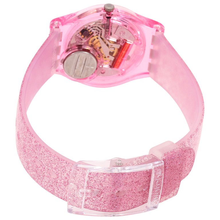 Swatch Rose Glistar Grey Dial Pink Glitter Silicone Leadies  display picture 3