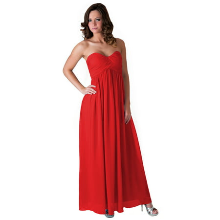 Faship Womens Long Evening Gown Bridesmaid Wedding Party Prom Formal Dress,Red,6 - (Best Wedding Gown Preservation)