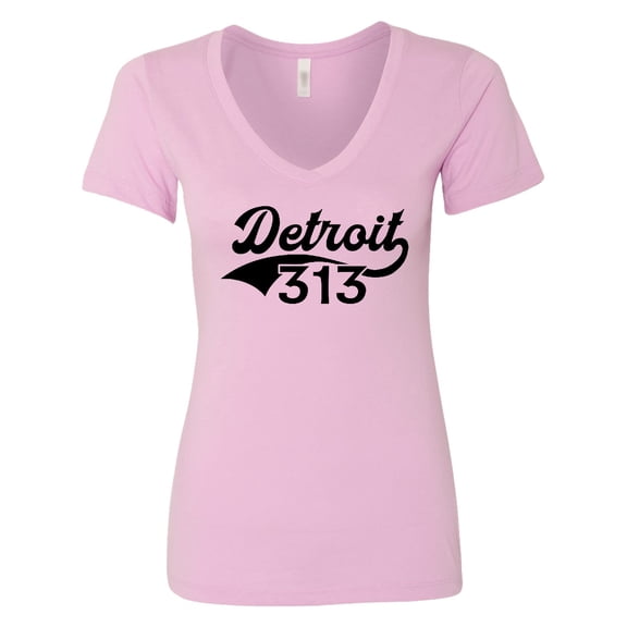Inktastic Detroit 313 Women's V-Neck T-Shirt
