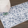 thumbnail image 2 of Mainstays Blue Floral Faux Fur Indoor Accent Rug, 36"x56", 2 of 8