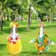 thumbnail image 7 of Hawaiian Porch Goose Outfits, Festive Summer Costume With Wreath And Glasses, Practical Clothes For Outdoor Lawn And Porch Goose (B), 7 of 7