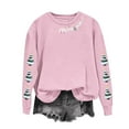 thumbnail image 3 of Craaazy Christmas Shirts for Women Christmas Printed Fashionable Loose Casual Long Sleeved Tops Crew Neck Sweatshirt Gifts For Women, 3 of 6