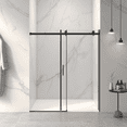 thumbnail image 3 of 56-60" W x 72" H Frameless Sliding Shower Door, 5/16" Tempered Glass, Matte Black, 3 of 10