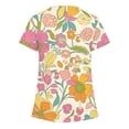 thumbnail image 4 of Gamivast Scrubs for Women Floral Print V-Neck Short Sleeve Nursing Scrubs Casual Stretch Breathable Scrub Tops with Pockets Medical Uniform, 4 of 5