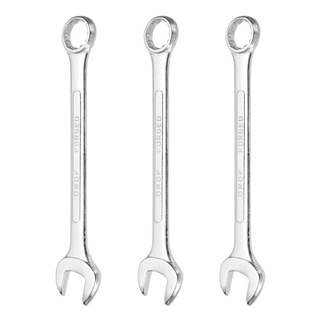 3Pcs Combination Wrench 21mm Metric 12-Point Box and Open End Zinc Plated Steel
