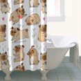 thumbnail image 4 of Cartoon Pug and Heart Shower Curtain 36"x72" ,Bathroom Decorative Shower Curtains Set with 12 Hooks,Modern Waterproof Washable Shower Curtain, 4 of 6