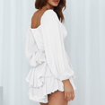 thumbnail image 2 of Combinaison Femme Lanterne Manches Longues à Volants Couche Cravate Mini Combishort, Combishorts pour Femmes Été, 2 of 6