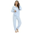 thumbnail image 4 of Baywell Pajamas Set Long Sleeve Sleepwear Womens Button Down Nightwear Soft Pj Loungewear Sets Blue S-2XL, 4 of 6