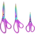 thumbnail image 1 of 3 Pce Set Titanium Coating Fabric Scissors  Professional Tailor Scissors with Ultra-Sharp Stainless Steel Blades  Rainbow & Purple, 1 of 5