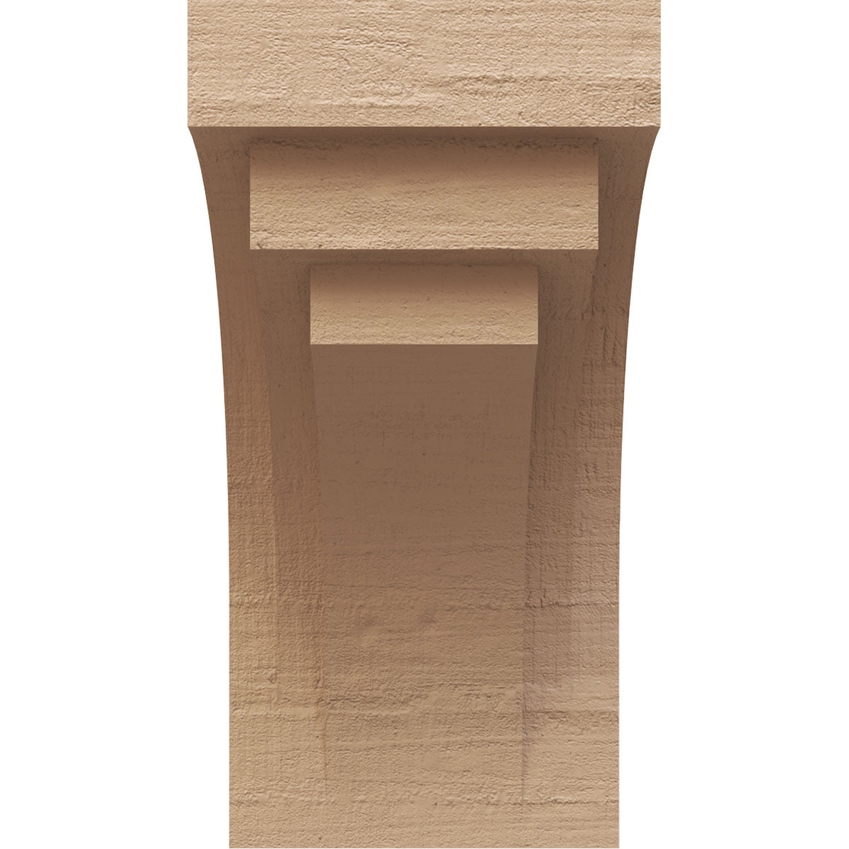 8"W x 8"D x 16"H Wide Rockford Rough Cedar Woodgrain TimberThane Corbel, Primed Tan