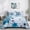 Blue, variant on Floral Quilt Set King 3 Pieces Light Blue Floral Quilt Coverlet Set Soft Microfiber Lightweight Light Blue Quilted Bedspread for All Season 104"x90"