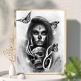 thumbnail image 2 of ZHAOCHENG Pintura de diamante con aguja cuadrada, Calavera grande, amor, 40x30cm, punto de cruz, mosaico de diamantes para niños, daguerrotipo informal creativo, bordado de diamantes, lienzo cuadrado, 2 of 5
