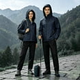 thumbnail image 2 of Men's and Women's 2-Piece Waterproof Rain Suit with Hooded Jacket and Pants, Lightweight Outdoor Rainwear for Hiking, Camping, and Cycling, Compact Portable Set, 2 of 7