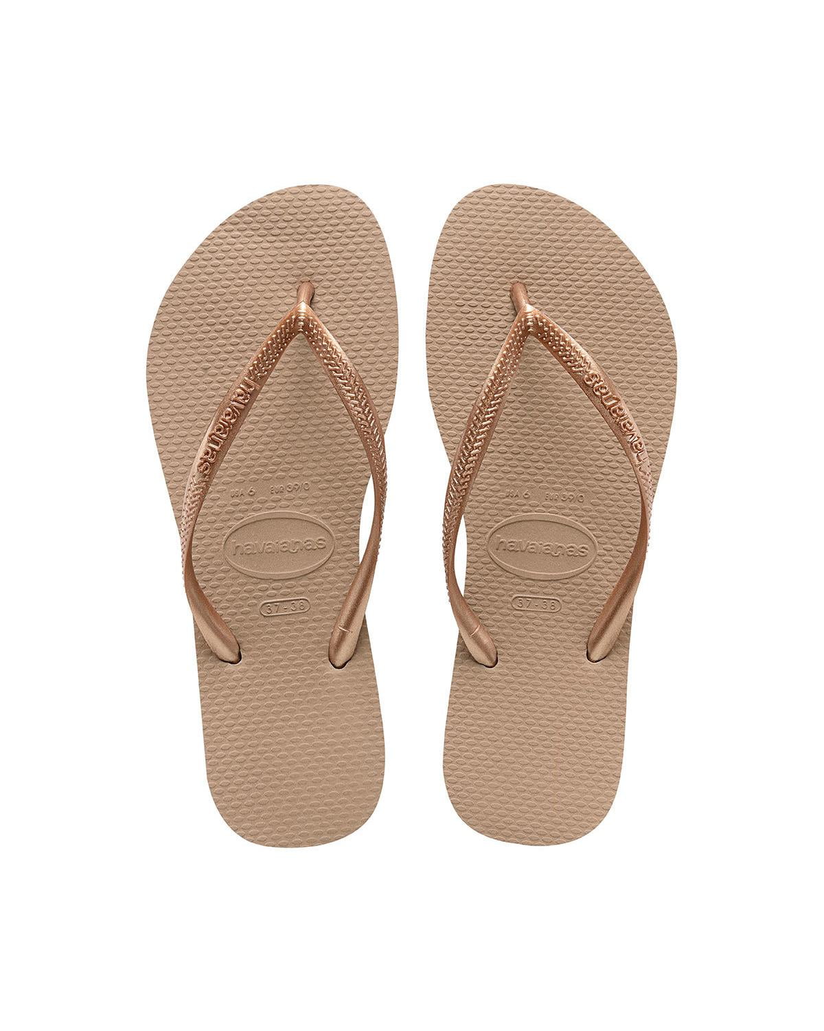 Save 19% Womens Shoes Flats and flat shoes Sandals and flip-flops Havaianas Slim Flat Flip Flop 6.5 Beige in Natural 