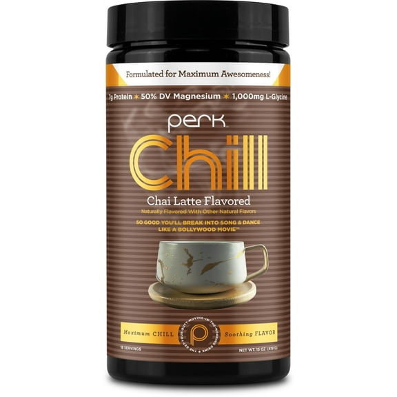 Perk Chill Chai Latte Flavored Drink Mix (18 Servings) - Soy Free & Peanut Free
