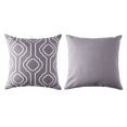 thumbnail image 1 of Grey Solid & Geo Outdoor Cushion Set (2 Pack), 1 of 7