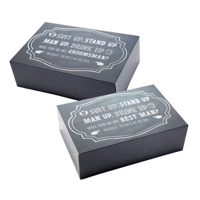 Pop Fizz Designs Caja de padrinos de boda (paquete de 6) Regalo de padrino de boda I Caja de propuesta de padrinos de boda | Juego de caja de regalo para padrinos de boda | ¿Serás mi padrino de boda?