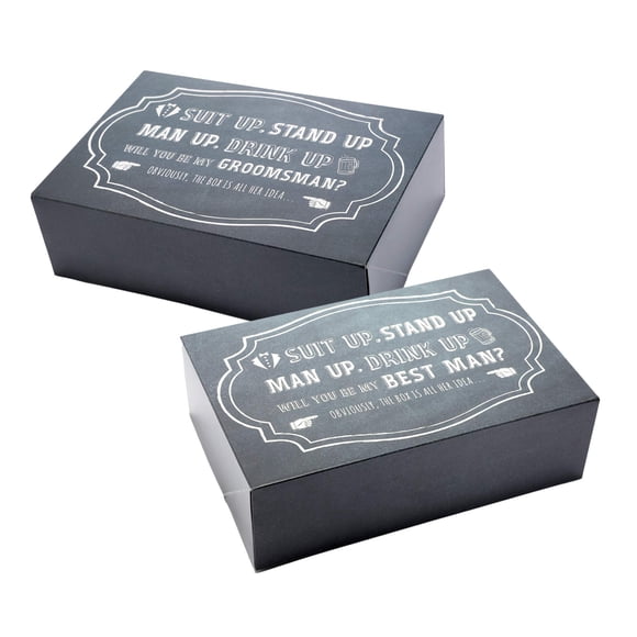 Pop Fizz Designs Caja de padrinos de boda (paquete de 6) Regalo de padrino de boda I Caja de propuesta de padrinos de boda | Juego de caja de regalo para padrinos de boda | ¿Serás mi padrino de boda?