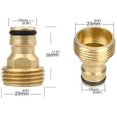 thumbnail image 2 of 2pcs Garden Hose Quick Connector 3/4 Inch Brass Male Thread Hose Nozzle Quick Connect Adapter, 2 of 5