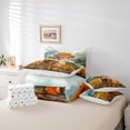 thumbnail image 5 of Homewish 3D Kawaii Cow Bedding Comforter Set 7 Pieces, Rustic Highland Bull Full Bedding Set, Orange Groovy Daisy Floral Reversible Fitted Sheet Flat Sheet, Breathable Home Decor, 5 of 7