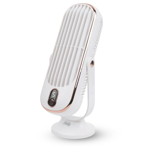 Sealy Dual Swivel Cooling Desk Fan w/ 5-Speed Options, Personal Fan for Home Office, White