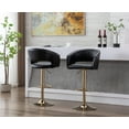 thumbnail image 3 of Guyou Modern Swivel Bar Stools Set of 2, Adjustable PU Leather Counter Bar Chairs with Footrest for Kitchen Island Dining Room, Black, 3 of 12