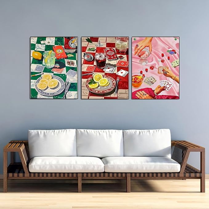 6 Pack Vintage Poker Diamond Art Kits for Adults Beginner,DIY Modern Diamond Painting 5D Round Full Drill Diamond Dots Gem Art Crafts with Tools,Funny Crafts for Home Wall Decor&Gift