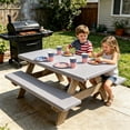 thumbnail image 4 of 3 Pcs Picnic Table Bench Cover Set,Stretch Polyester Fabric Waterproof Oilproof Tablecloth for Patio Porch Picnic Use,Washable Outdoor Furniture Protector with Storage Bag, 4 of 6