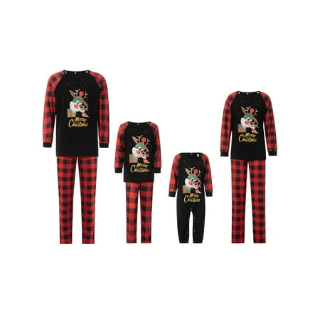 

AMILIEe Family Christmas Pajamas Sets for Parent-Child Sleepsuit Nightwear