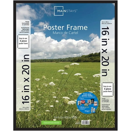 Mainstays 16x20 Basic Poster and Picture Frame, (Best Frame Size For 16x20 Print)