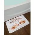 thumbnail image 2 of Coffee Art Bath Mat, Refreshing Morning Coffee and Bike Theme Love Passion Habit Artistic, Non-Slip Plush Mat Bathroom Kitchen Laundry Room Decor, 29.5 X 17.5 Inches, Dark Orange Chocolate, Ambesonne, 2 of 2