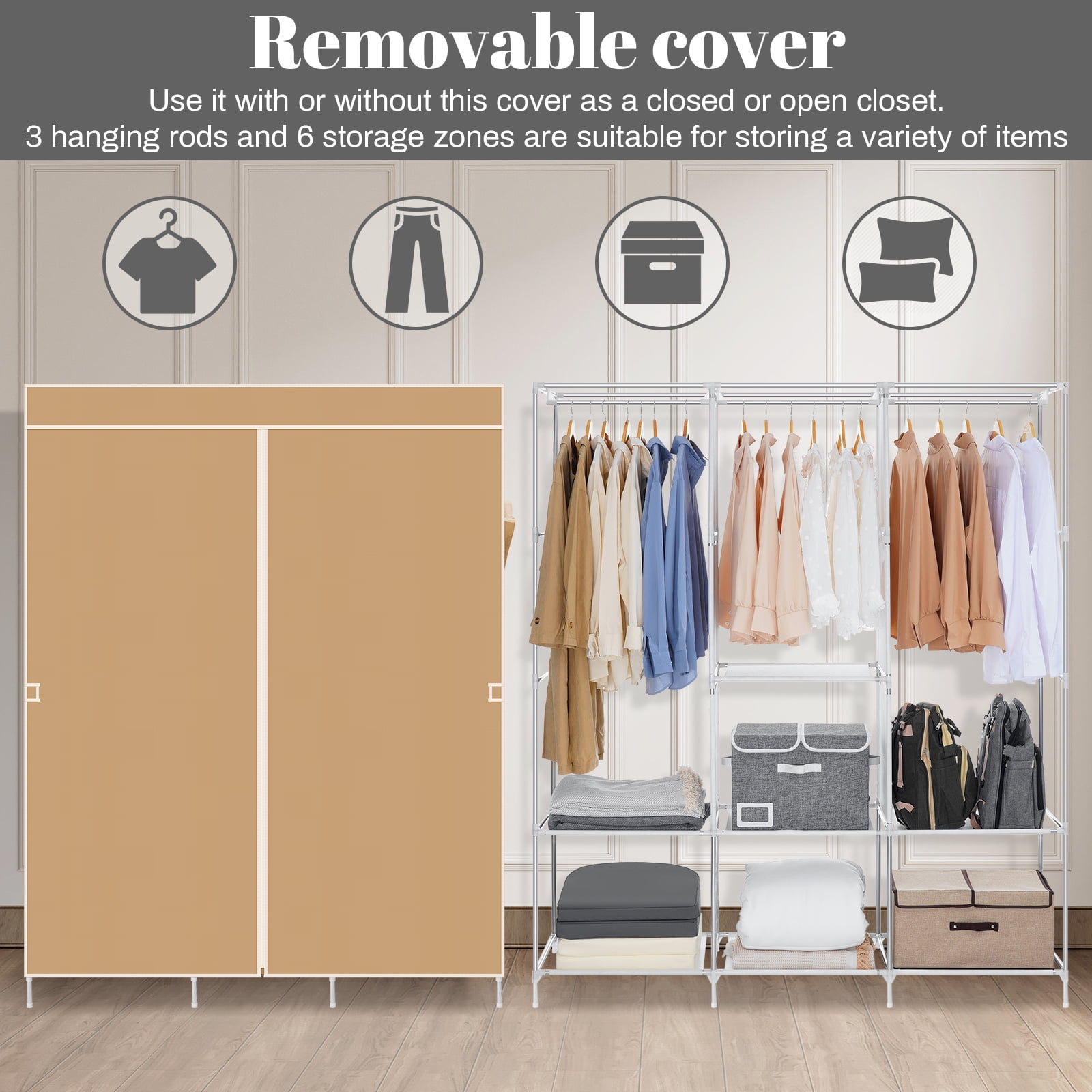 Freestanding Closet System New Design Portable Clothes Storage