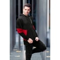 thumbnail image 6 of CULTURA Men's Active Fashion Hooded Fleece Sport Sweater For Gym & Running, Athletic Hoodie Zipper , Black/Red , 3X-Large, 6 of 6