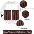 thumbnail image 3 of 2 Pcs Tier Curtains Valance, Rod Pocket Waffle Woven Textured Waterproof Short Window Curtain for Cafe, Bathroom, Kitchen, 3 of 7