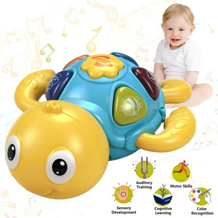 Baby Musical Toys 6 To 12 Months Sea Turtle Toys With Light Up Music Early Learning Educational Infant Toys For Baby Boys Girls Gifts