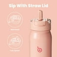 thumbnail image 4 of BOTTLE BOTTLE 24 oz Sports Water Bottle Stainless Steel Insulated Water Bottle with Straw and Pills Holder Salmon, 4 of 7