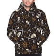 thumbnail image 3 of Zufioo Pirate Skulls Design Fleece Comfortable Hoodie for Mens,Sweatshirt for Men,Pullover Hooded Sweatshirt for Men -Small, 3 of 5