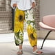 thumbnail image 2 of Pantalones de Cintura Elástica Para Mujer, Pantalones de Pierna Ancha Con Estampado Floral, Pantalones Cortos Informales de Algodón Y Lino, Pantalones Deportivos Con Bolsillo Odeerbi  ODB-6, 2 of 5
