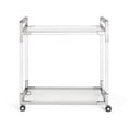 thumbnail image 2 of Home Gear Azure 32" Acrylic and Stainless Steel Metal Bar Cart in Silver, 2 of 5