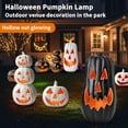 thumbnail image 5 of Halloween Pumpkin Decorations 10 Inch Light Up White Jack O Lantern Decor Spooky Light Up Pumpkin for Indoor Outdoor Halloween Home and Porch Decor Single Pack, 5 of 6