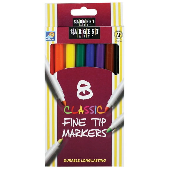 Sargent Art Classic Markers Fine Tip 8 Colors